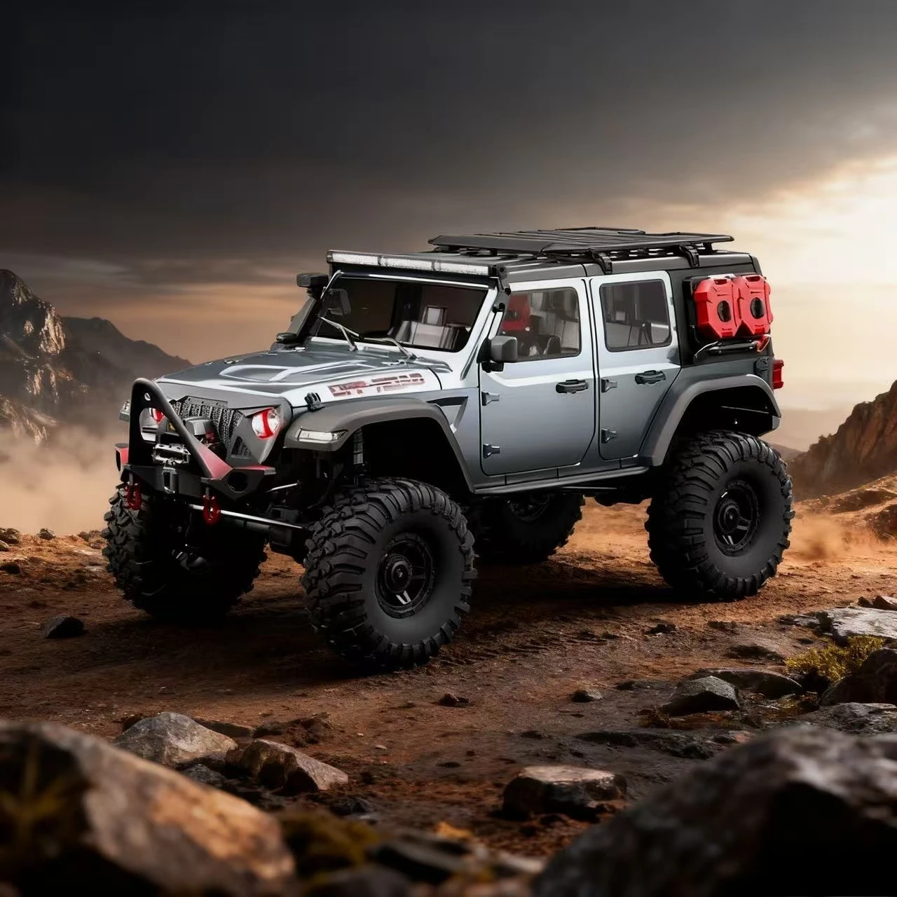 

B R1001/R1002 1/10 4WD RC Crawler | 2.4G Remote Control Off-road Vehicle with LED Lights Winch Differential RTR