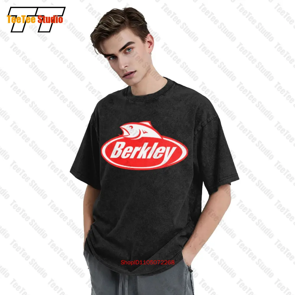 تي شيرت Berkley Logo Pro Fishing للرجال أسود عتيق كبير الحجم مقاس S 5Xl HTDH
