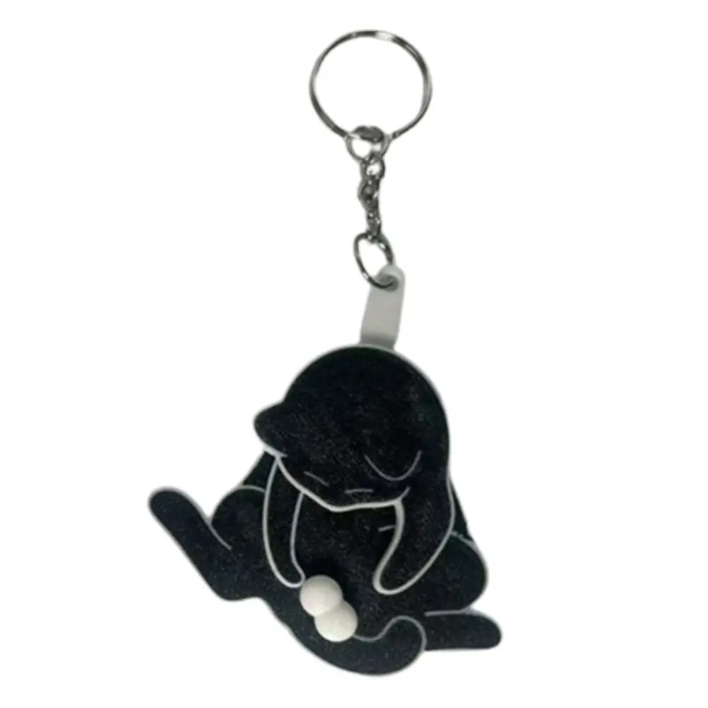 Pull Play Pull Play Egg Cat Keychain Rotatable Acrylic Trick Cat Bag Pendant Exquisite Bag Charm Jewelry Keychain Women Men