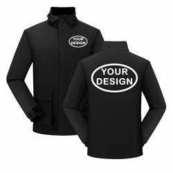 Chaqueta con cuello levantado para hombre, diseño de logotipo personalizado, bordado, marca de empresa, impermeable y resistente al viento, versión fina, otoño