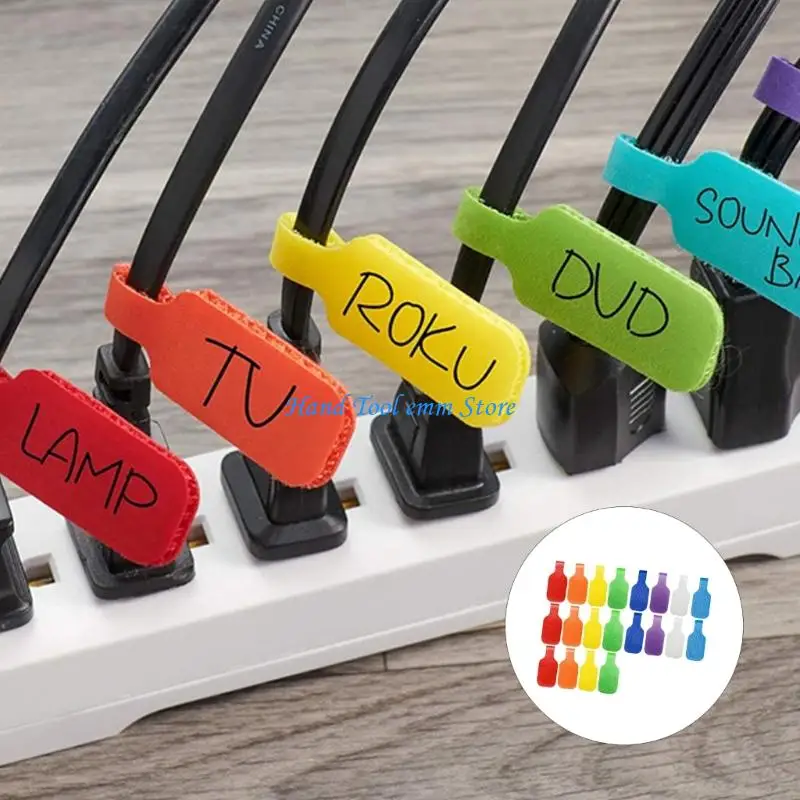 H37F 20/30/50pcs Set Colorful Wire Bundlers Featuring Integrated Marking Sections