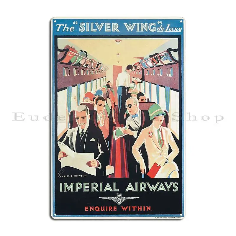 Imperial Airways 1952 Metal Sign Decoration Cinema Wall Mural Designer Cinema Tin Sign Poster