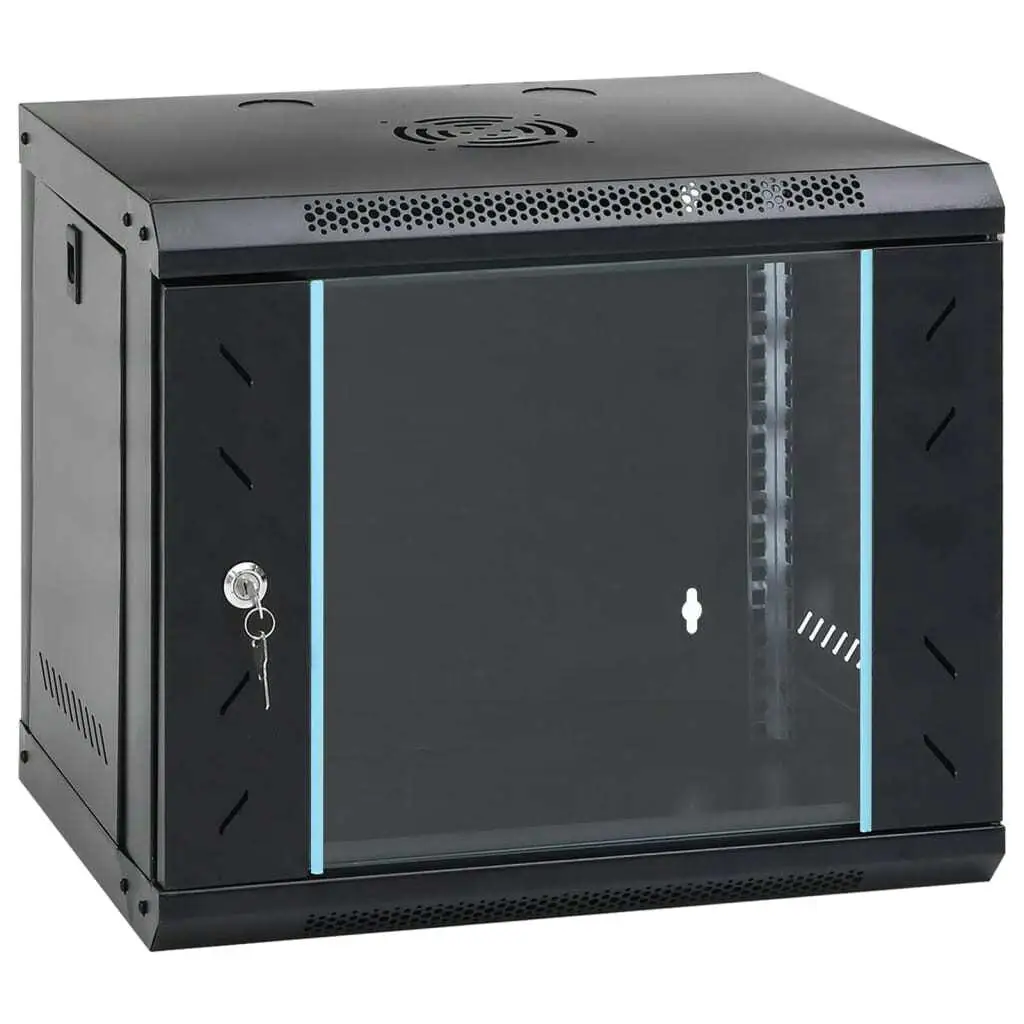 

9U Wall Mounted Network Cabinet - 19 inch IP20 Rack, Compact Size 20.9x15.7x17.7 for Home/Office Storage