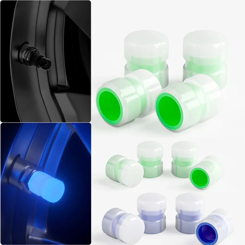 

Fluorescent Tire Valve Cap Hub Wheel Luminous Night Glowing Car Moto Bike Wheel Tyre Rim Hub Nozzles Tyre Decor Accessories