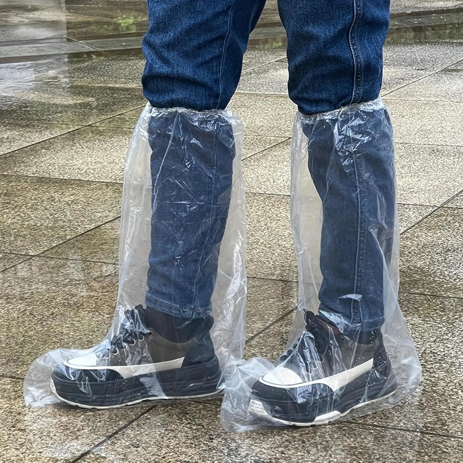 

Disposable Shoe Covers – 80 pcs, 19" Tall, Extra Large, Thickened Waterproof & Non-Slip, Blue