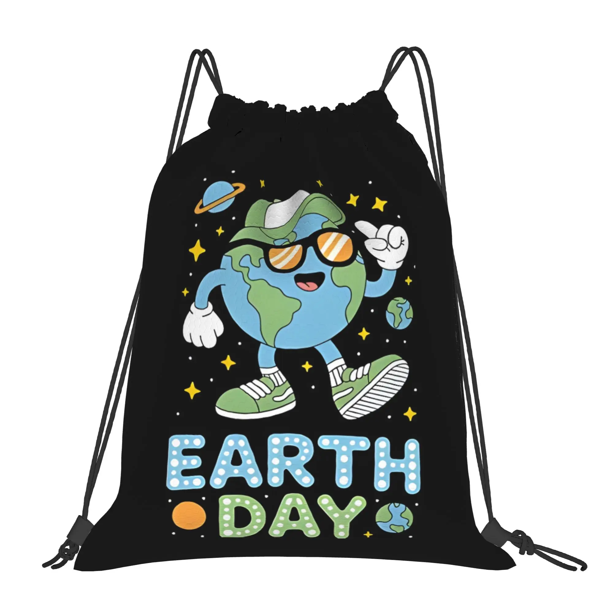 Happy Earth Day 2026  Earth Day Toddler   Dab  Portable Sports Drawstring Backpack Riding Backpack Gym Clothes Drawstring Bags