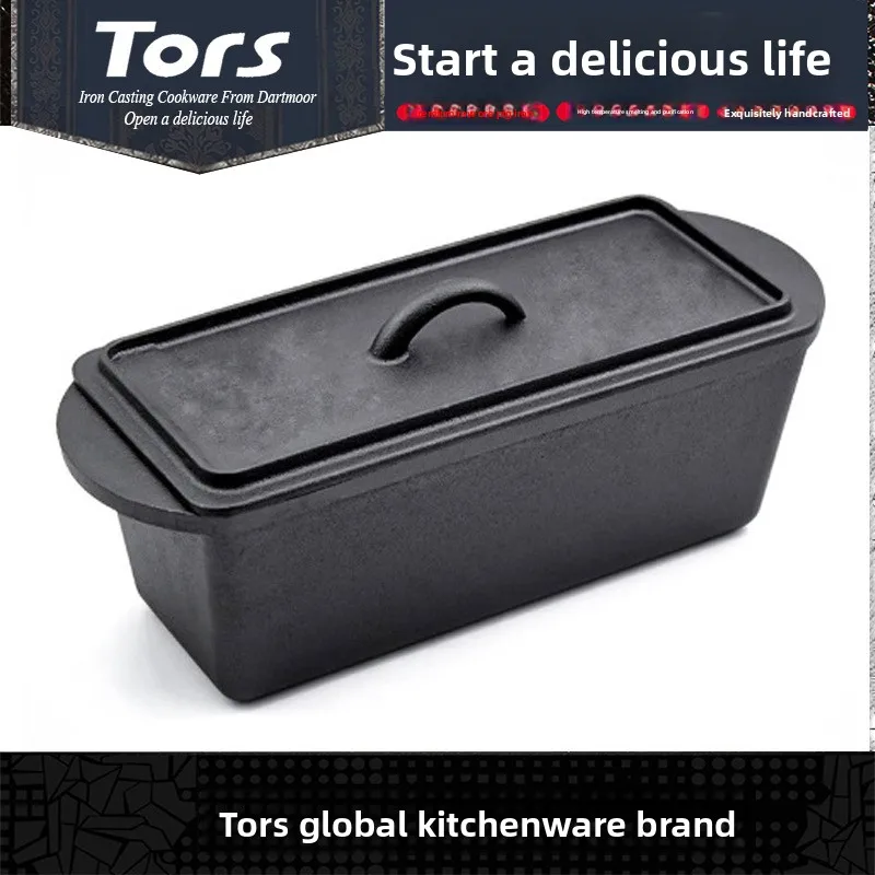 Tolls cast iron pot uncoated pig iron rectangular toast cake bread mold DIY oven toast large surface mold