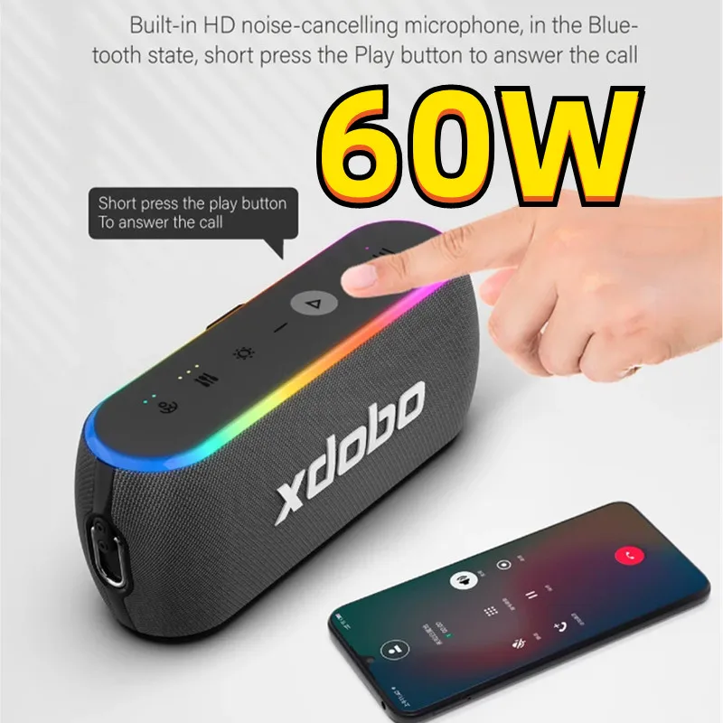 

Xdobo X8 III Bluetooth Speaker 60W TWS Wireless Subwoofer IPX7 6600mAh Powerful Bass Outdoor Loudspeaker For Smartphone Charge