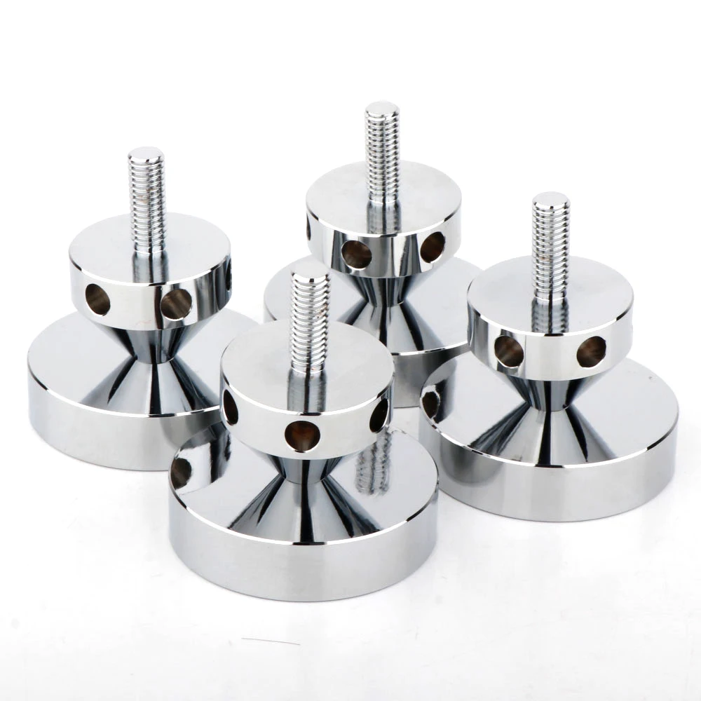 4pcs HIFI Audio Speaker Amplifier DAC Shock-Absorbing Foot Cone Feet Base Nail Isolation Spikes Stand Pad Stainless Steel