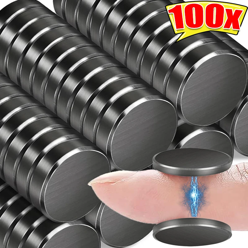 

100/10PCS Black Mini Magnets Tiny Round Magnet Disc Strong Magnetic Whiteboard Fridge Board Crafts School Office Magnets Boards