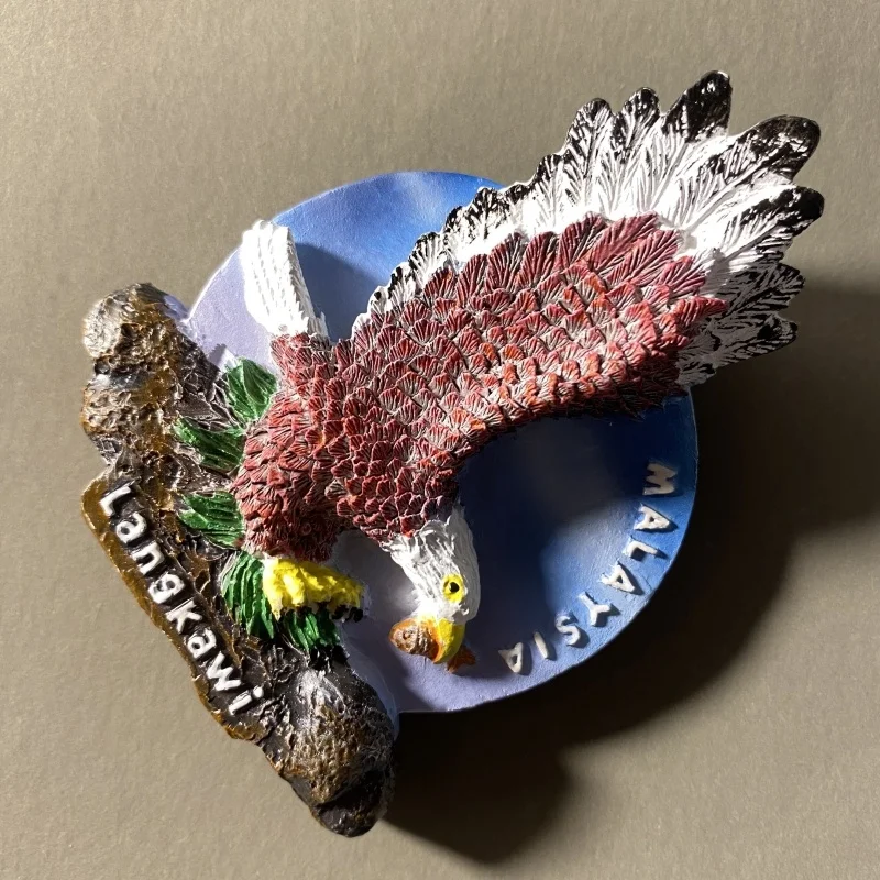 ماليزيا، جزر لانجكاوي، ثلاثية الأبعاد الإبداعية، النسور الحيوانية، الهدايا التذكارية السياحية، الحرف اليدوية، مغناطيس الثلاجة