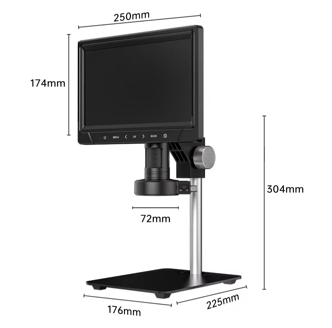 

Inskam351B 12MP 1200X Touch Screen Digital Microscope Gem Microscope Numrique With 10.1 Inch IPS Screen