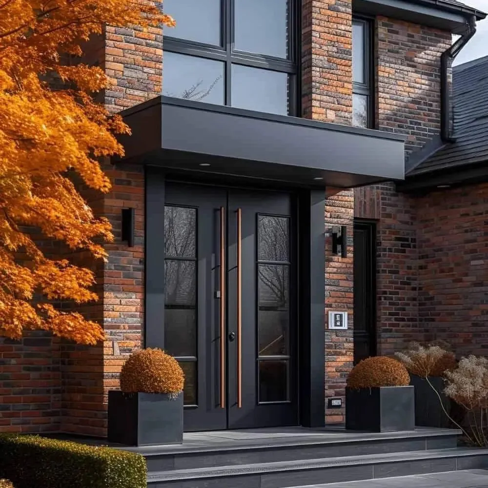 

Swing Double Casement Door French Front Exterior Entry Entrance Doors Thermal Break Aluminum Double Glaszed Home Decor Customize