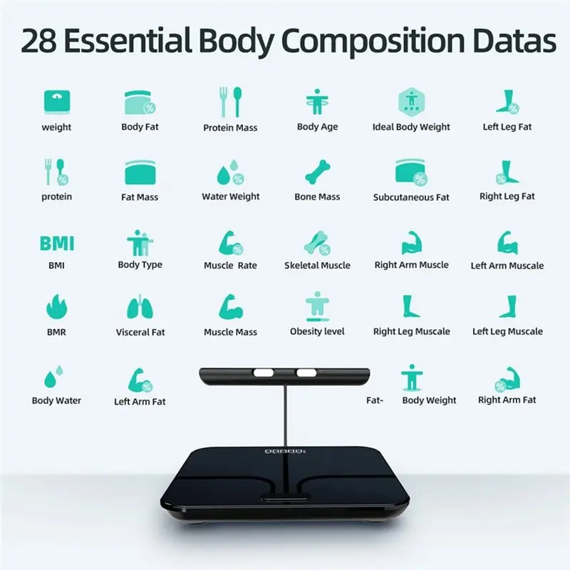 【FAVORITE】Voice Broadcast Scale Smart Body Weight Measurement 8 Electrodes Bioimpedance Body Fat Scale Professional Composition