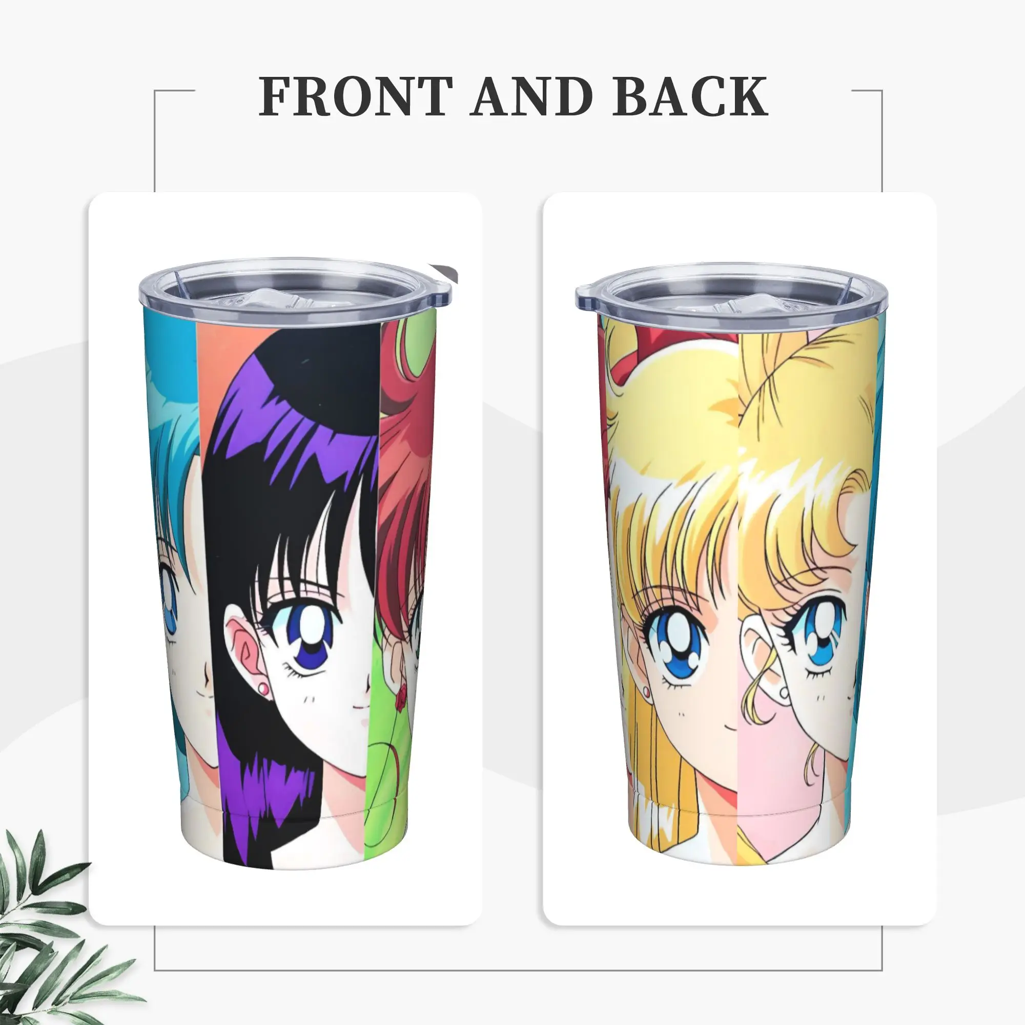 

Sailor Moon Tumbler Hot Drinks Water Bottle Leakproof Stainless Steel Thermal Cups Custom Camping Car Mugs