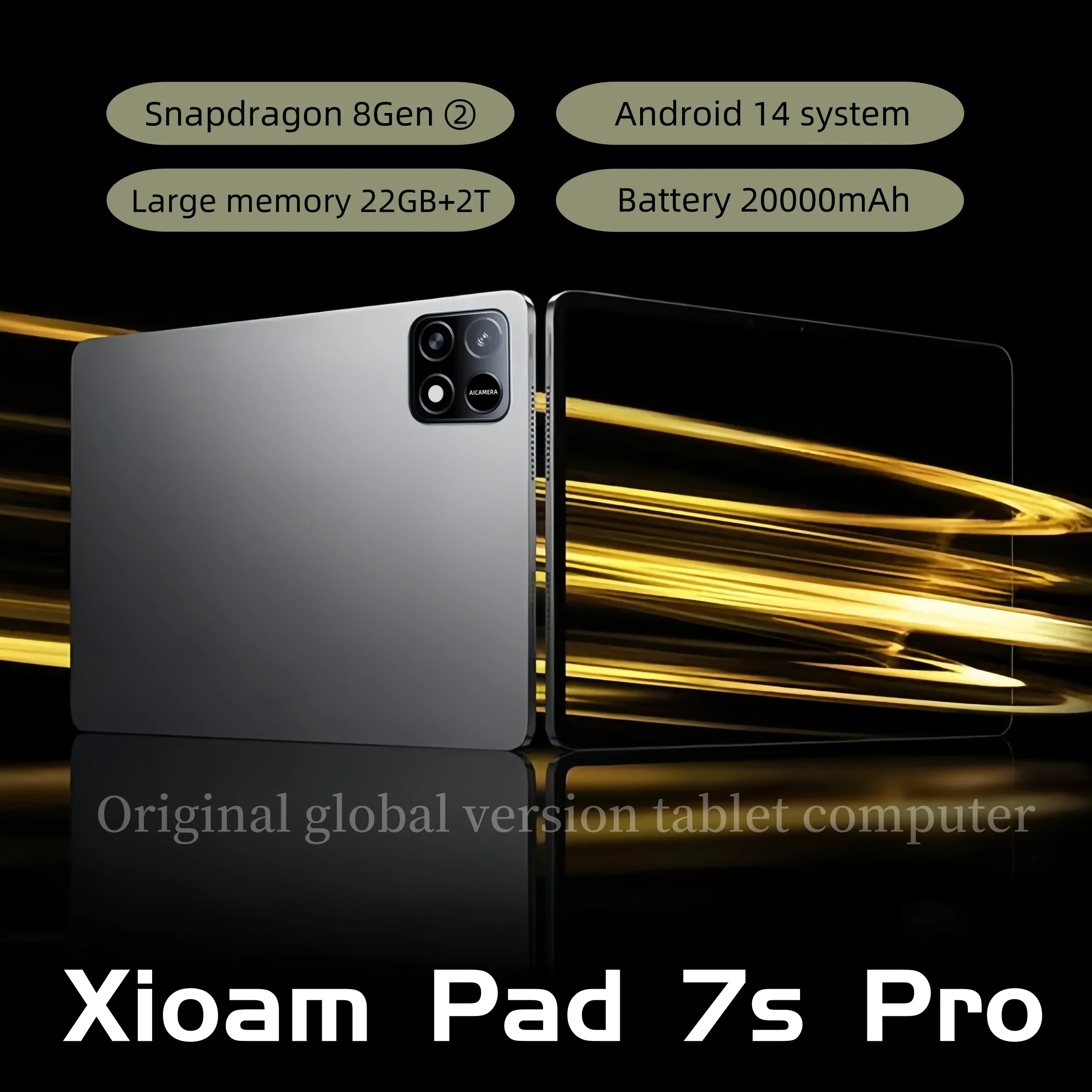 2025 New Original Global Edition Tablet PC Pad 7S Pro Snapdragon 8gen2 Android 14 HD 4K 22GB+2TB 5G Tablet Dual SIM WIFI GPS MI