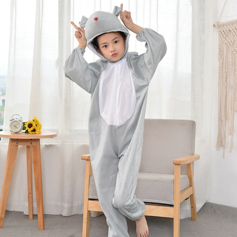 Halloween Girl Boy Animal Cute Mouse Cosplay Jumpsuits Halloween Easter Cosplay Costumes for Kids Stage Performance Costumes