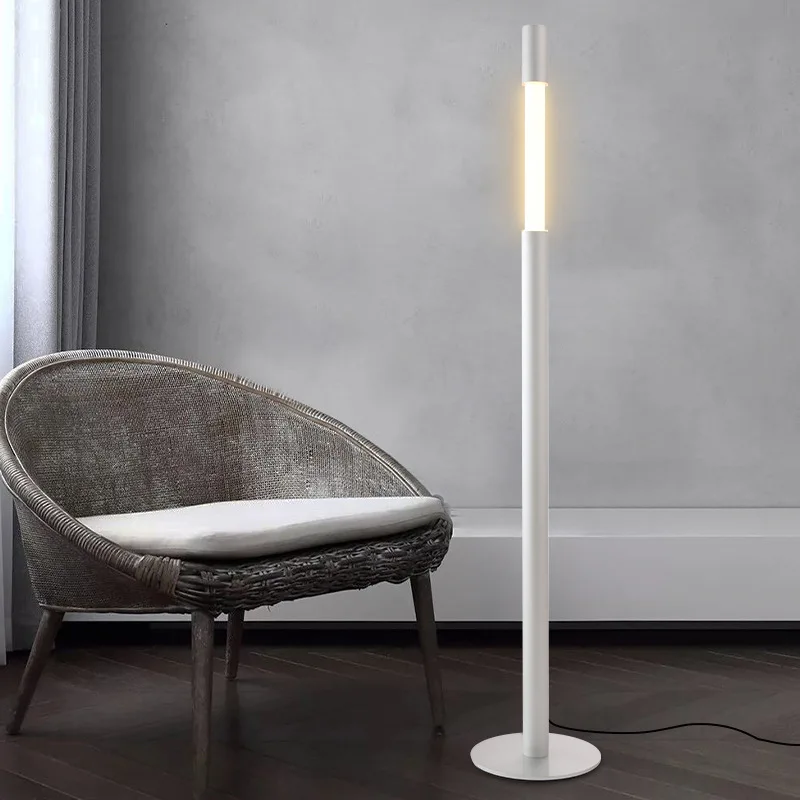 Modern Minimalist Floor Lamp with Touch Sensor Standing Light for Living Room Bedroom Sofa Side Corner Entryway Designer Light