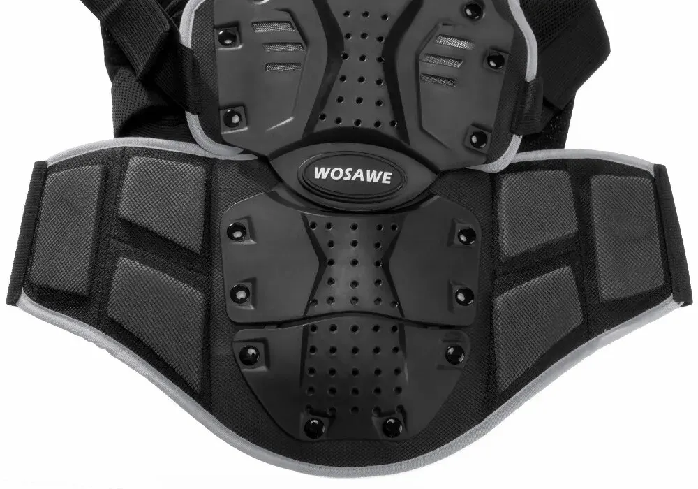 WOSAWE Sports Motorcycle Armor Protector Jacket Body Support Bandage Motocross Guard Brace Protective Gears Chest Ski Protection