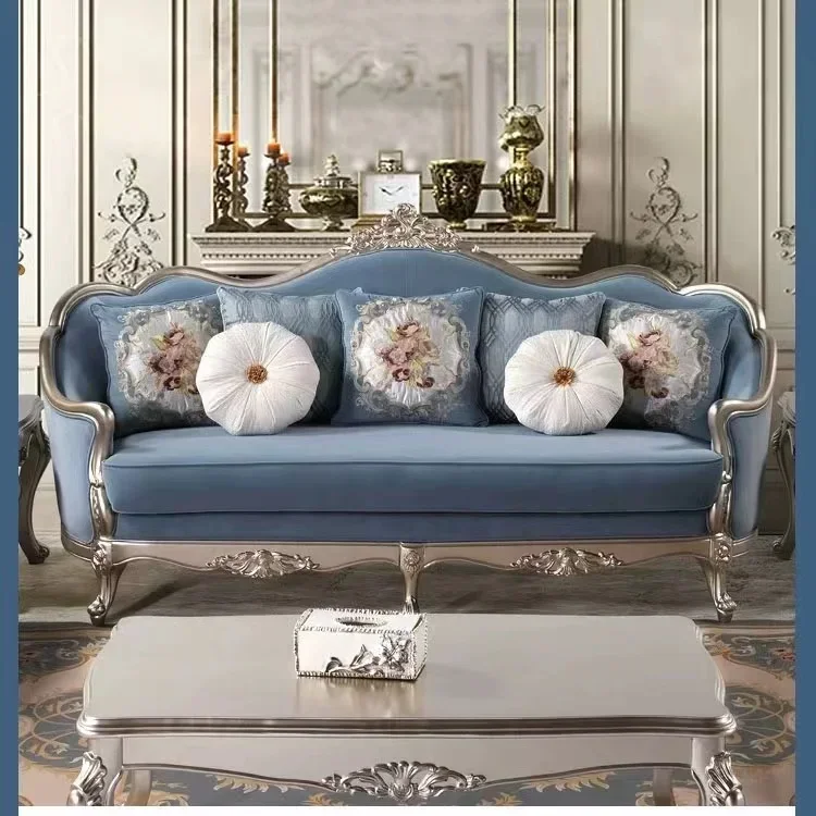 

A38 French light luxury living room 123 combination European retro fabric sofa high-end luxury