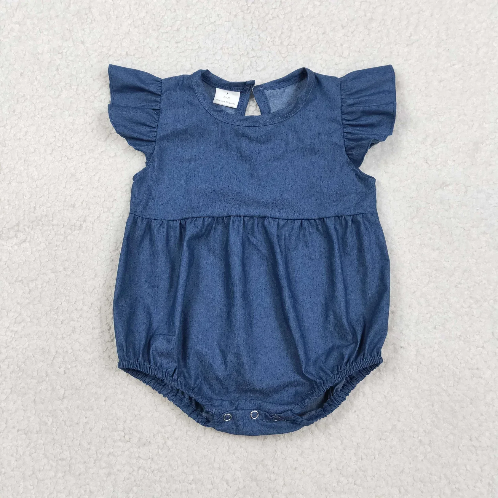 Wholesale Newborn Infant Coverall Baby Girl Bodysuit Kids Toddler Blue Bubble Romper Children Girls Short Sleeves Clothes