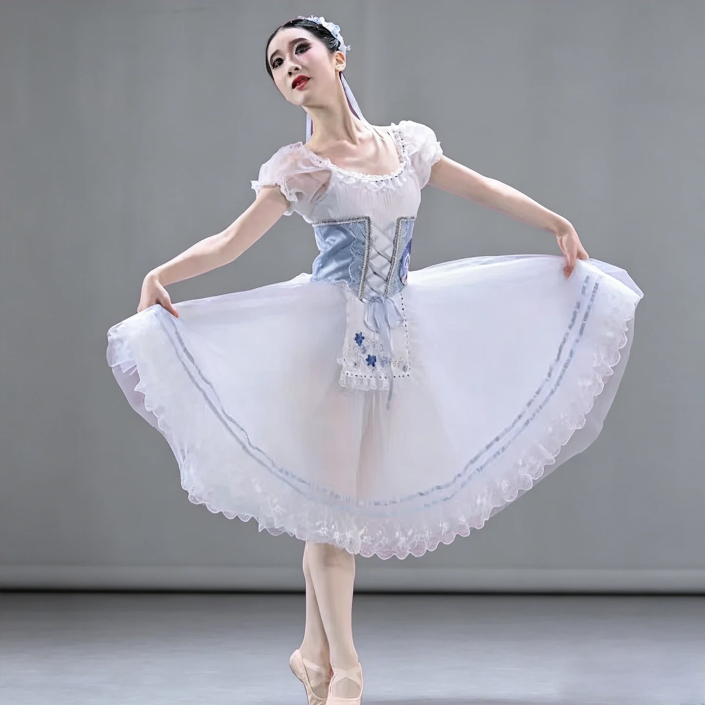 Women Romantic Ballet Dress For Girls Professional Ballerina Dress Long Tutu Skirt Modern Dance Ballet Garment Dance Costumes