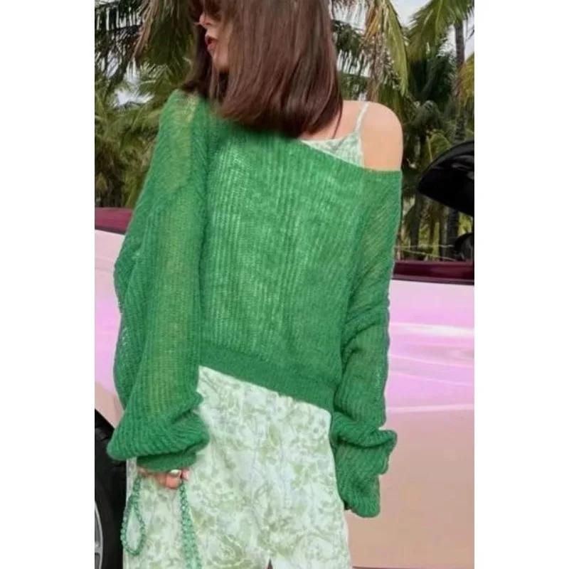 Neue Sommer und Herbst Gestrickte Hohl frauen Pullover Modische Meer Urlaub Lose Beiläufige Jumper