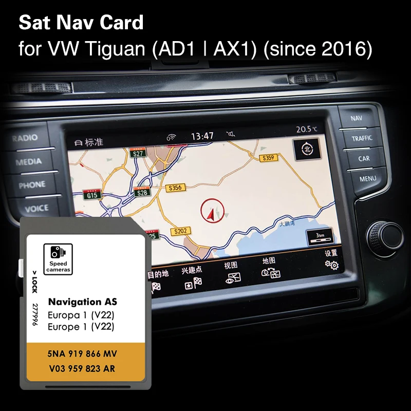 

Для VW Tiguan AD1 AX1 из 2016 навигационной карты SD 32 ГБ флэш-памяти GPS-карта Европа