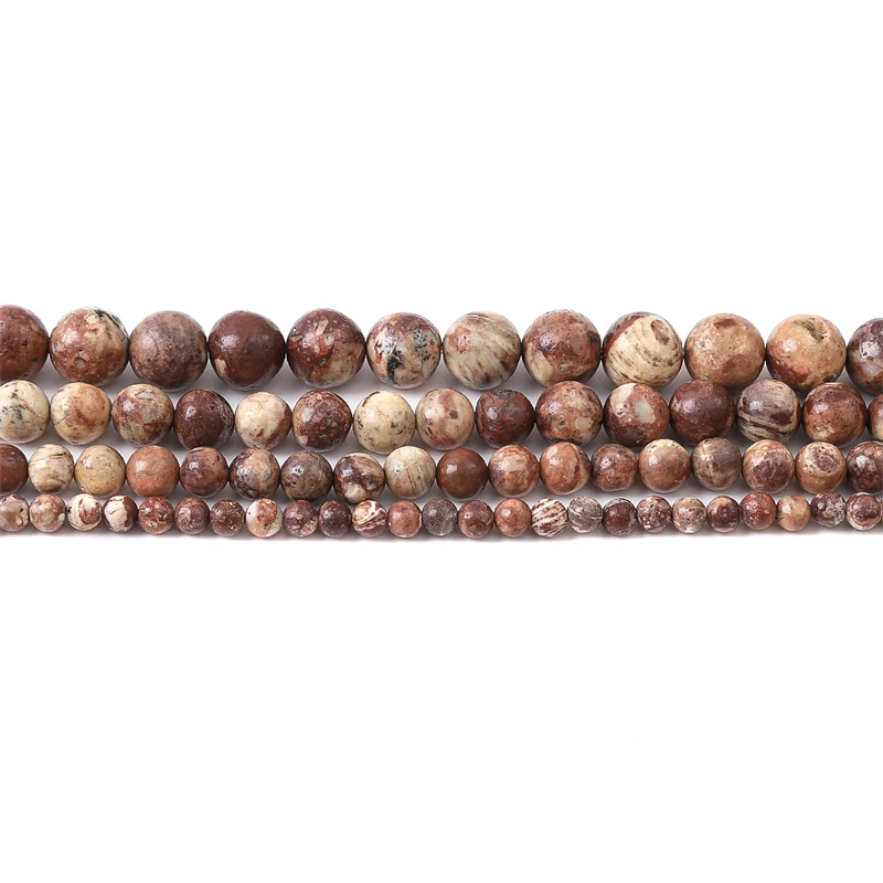 Naturstein-Seestein Runde lose Spacer-Perlen für Schmuckherstellung DIY Mode Armband Halskette Ohrring Zubehör – Detail 3
