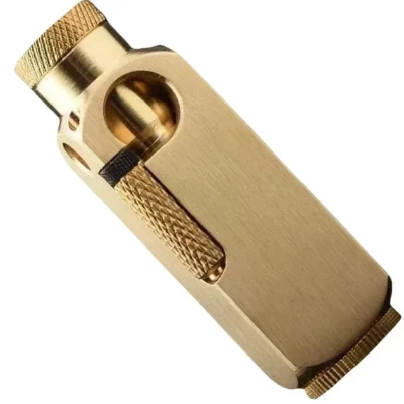 Briquet de luxe en laiton en forme de tranchée robuste avec motifs hexagonaux sculptés au Laser, briquet créatif rétro personnalisé