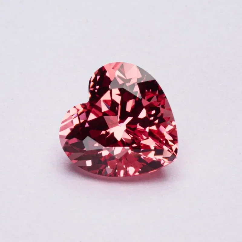 مختبر نمت Padparadscha الأحمر لوتس اللون شكل قلب الأحجار الكريمة لصنع المجوهرات السحر DIY بها بنفسك حلقة المواد شهادة قابلة للاختيار