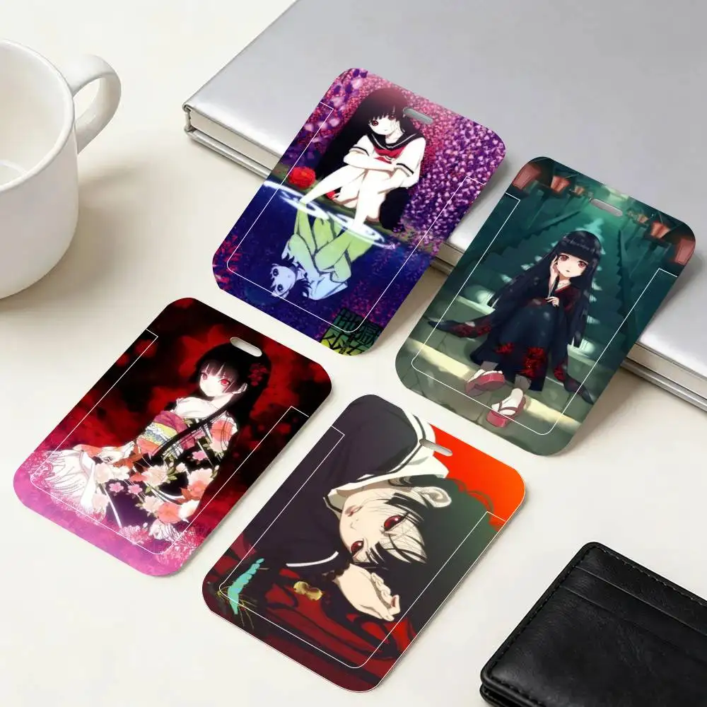 

Аниме-держатель для ID-карт Hell Girl Jigoku Shoujo с ремешком на шею, подвеской, держателем для бейджей, шнурком и брелоком для ключей, для рабочих пропусков