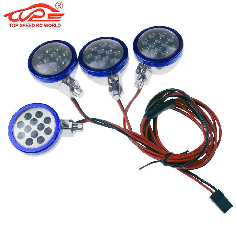 

Модернизированные светодиодные огни из сплава, 4 шт., для масштаба 1/5, Rc автомобиль, газ, HPI ROFUN BAHA ROVAN KM BAJA 5T, запчасти для грузовиков