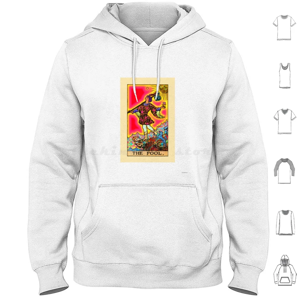 The Fool-Psychedelic Tarot In Rainbow Hoodies Long Sleeve Rainbow Tarot Lion Fool Psychedelic Tarot Magic Psychadelic