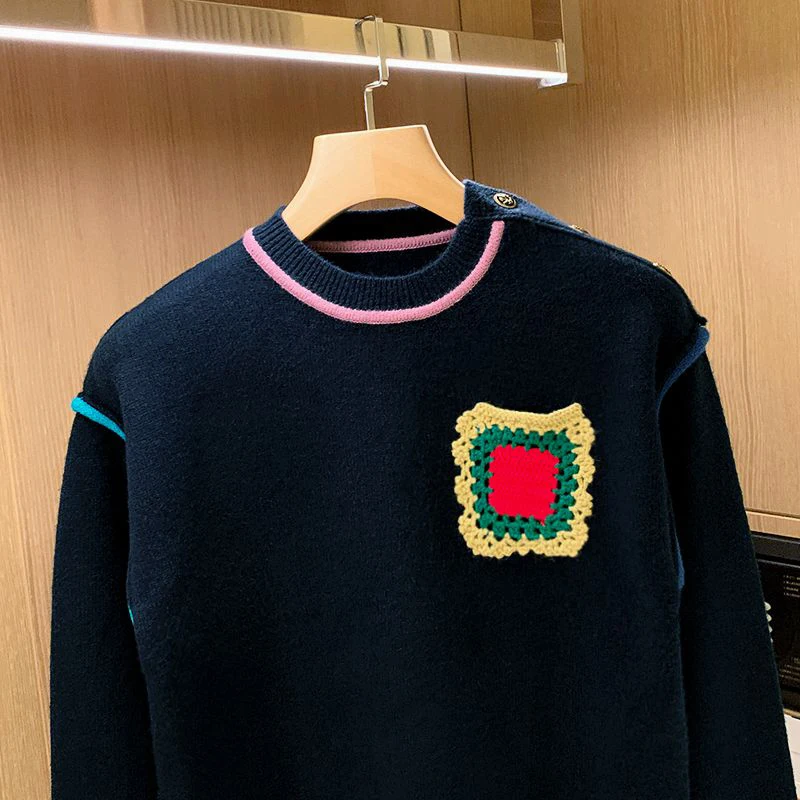 

Thiened American Sle Knitted Sweater Men's round Ne Warm Woolen Sweater Unique Faion Casual Winter New Arrival