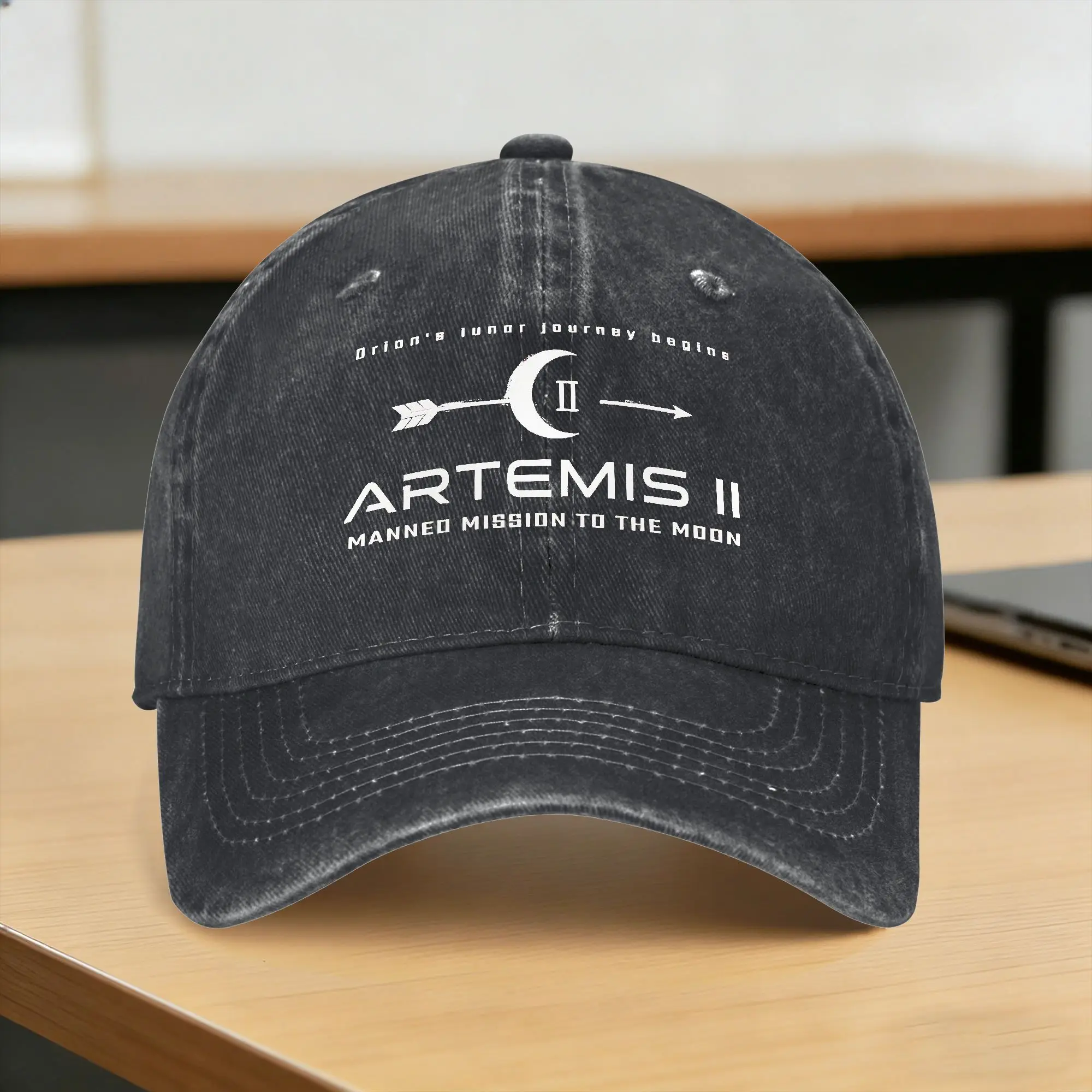 Artemis II Zurück zum Mond 2026 Sonnen-Baseballkappe Klassische Unisex Gewaschene Trucker-Mütze Hochwertige Tennis-Skate-Baseballkappen