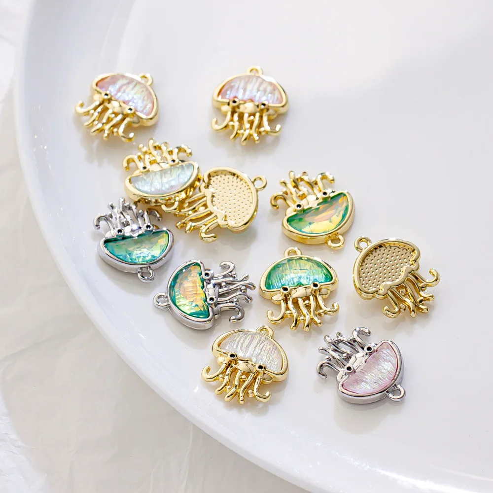 4 قطعة لطيف قنديل البحر شكل قلادة جالبة للحظ ل عقد دي اي واي سوار أقراط مستلزمات صناعة المجوهرات اكسسوارات النتائج الحرف #3