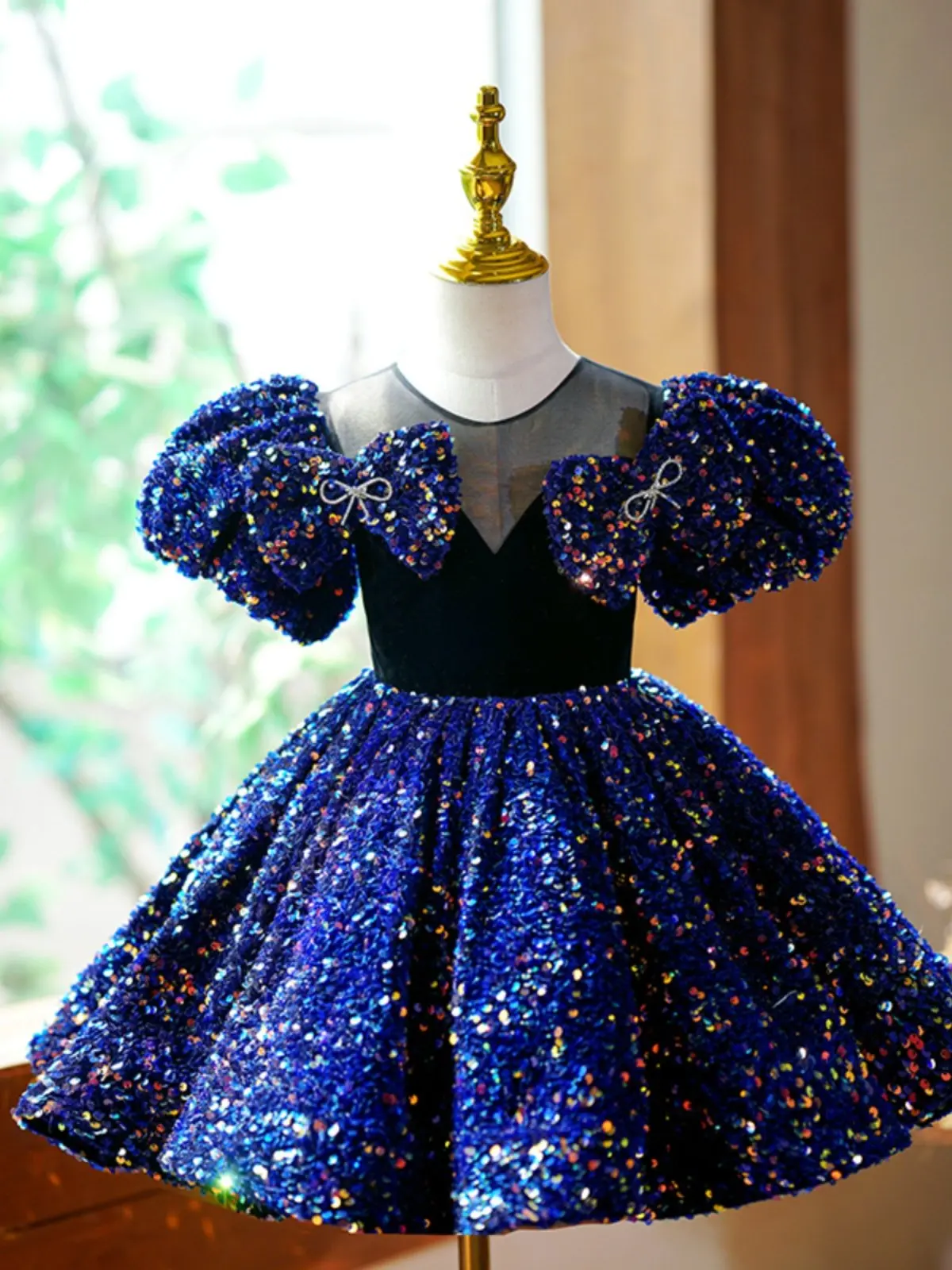 

Custom Kids Pageant Gown Fancy Girls Elegant Princess Dress Sequin Lace Kids Dress For Girl Costume Children Wedding Party Dress