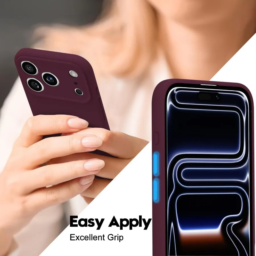 Capa ultrafina de gel de silicone macio para iPhone 17 Pro Max com design minimalista fosco TPU bonito feminino estético cor lisa