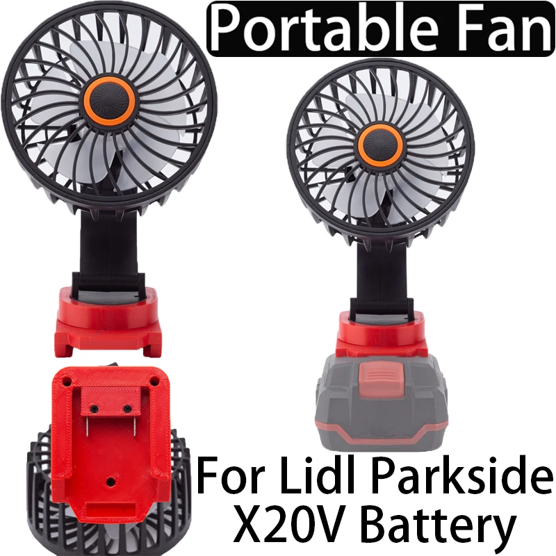 Portable Tool Fan for Lidl Parkside X20V Li-Ion Battery Adapter Bare Tool Cordless Fan Portable Workshop Field Fan