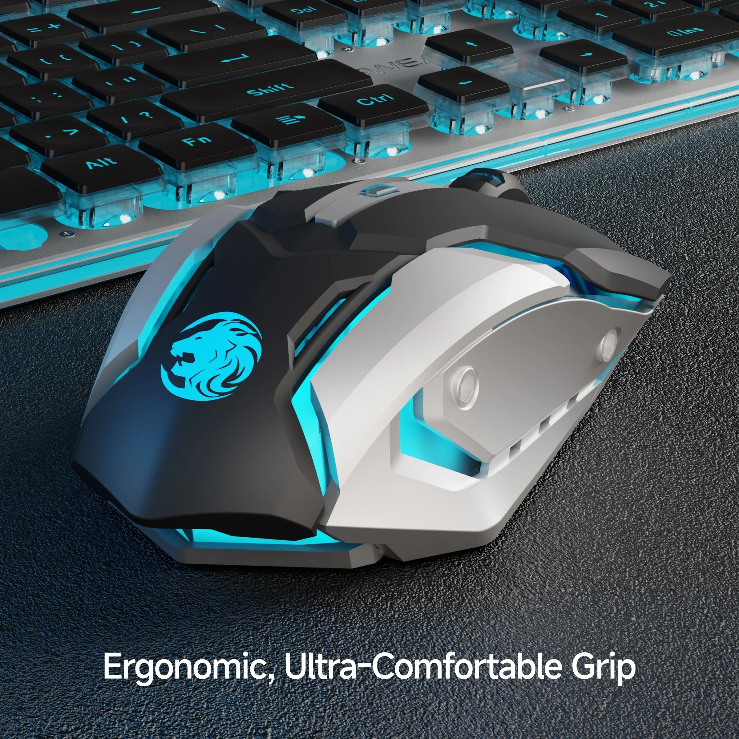 EWEADN G305 Wireless Mouse 2.4G Bluetooth Dual-Mode Mute Gaming Mouse USB Rechargeable Ergonomic Silent Office Mouse for Gamer