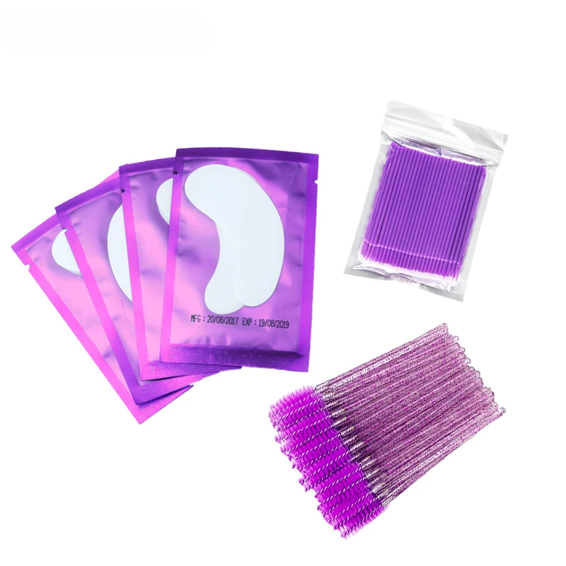 1set Eyelash Extension Supplies Kits Eyelash Patches Micro Brush Eye Brushes Grafted Eye Stickers Under Eye Pads Tips Sticker