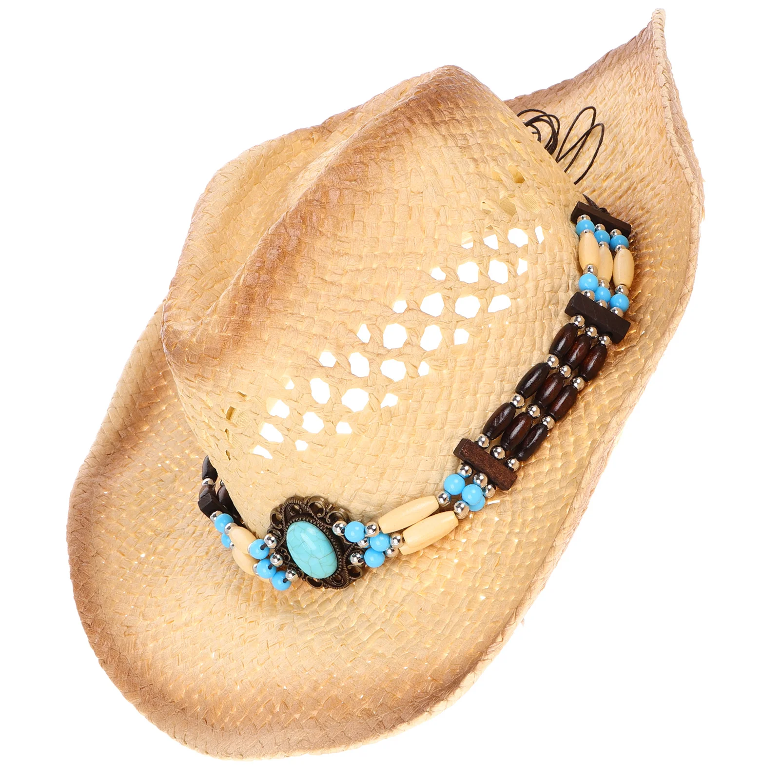

Straw Cowboy Hat Beach Hats for Men Women Sun Protection Outdoor Travel Lightweight Cowgirl Sunhat Straw Hat Summer