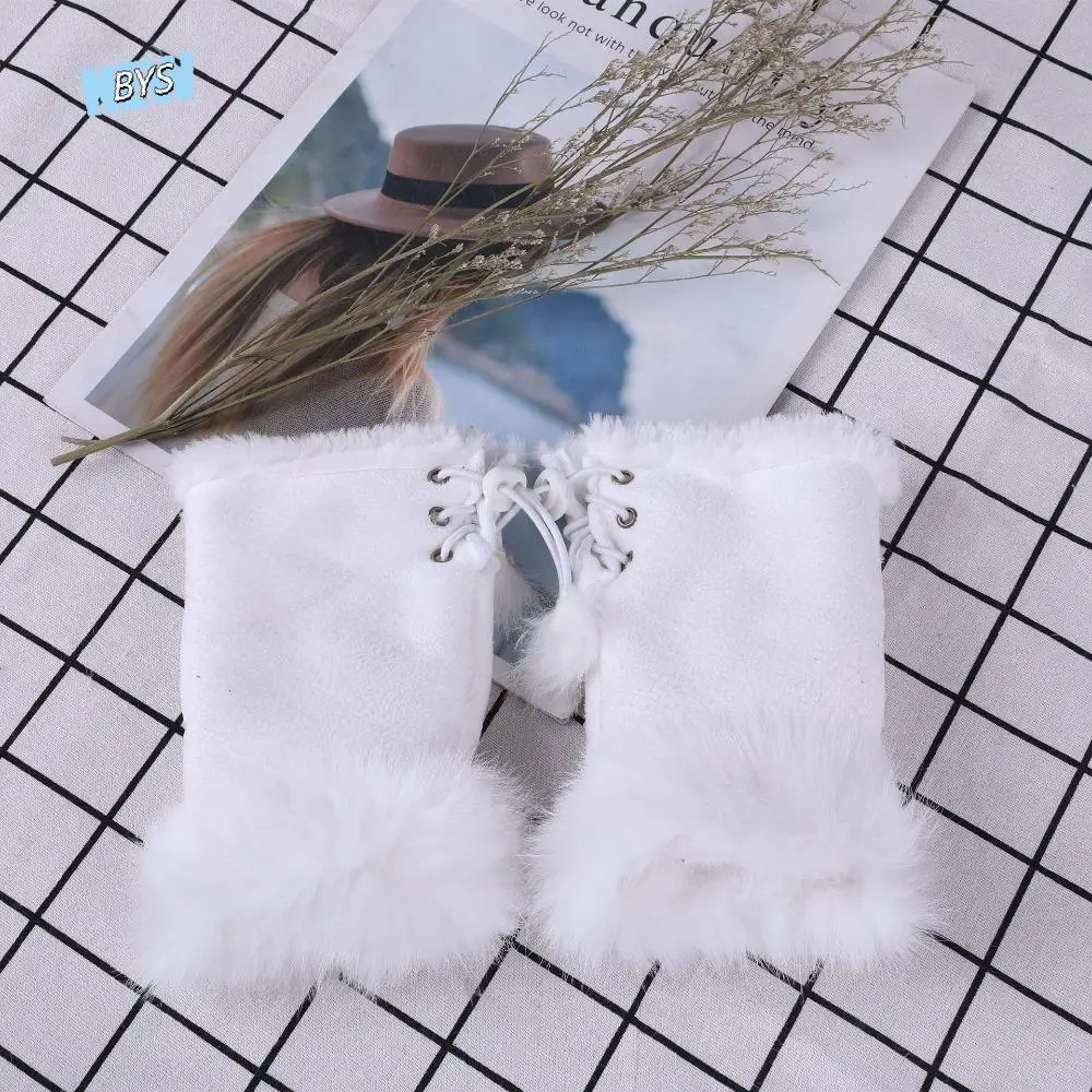 

Soft Fashion Winter Girls Keep Warm Solid Color Mittens Fashion Accessories Elastic Gloves Fingerless Gloves