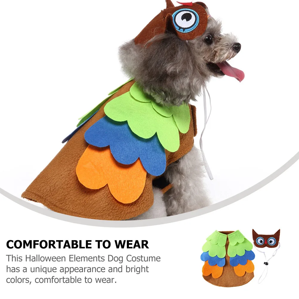 

1Set Halloween Pet Clothes Owl Design Dog Costume Soft Breathable Cosplay Clothing Party Outfit Puppy Clothes Dog Costume