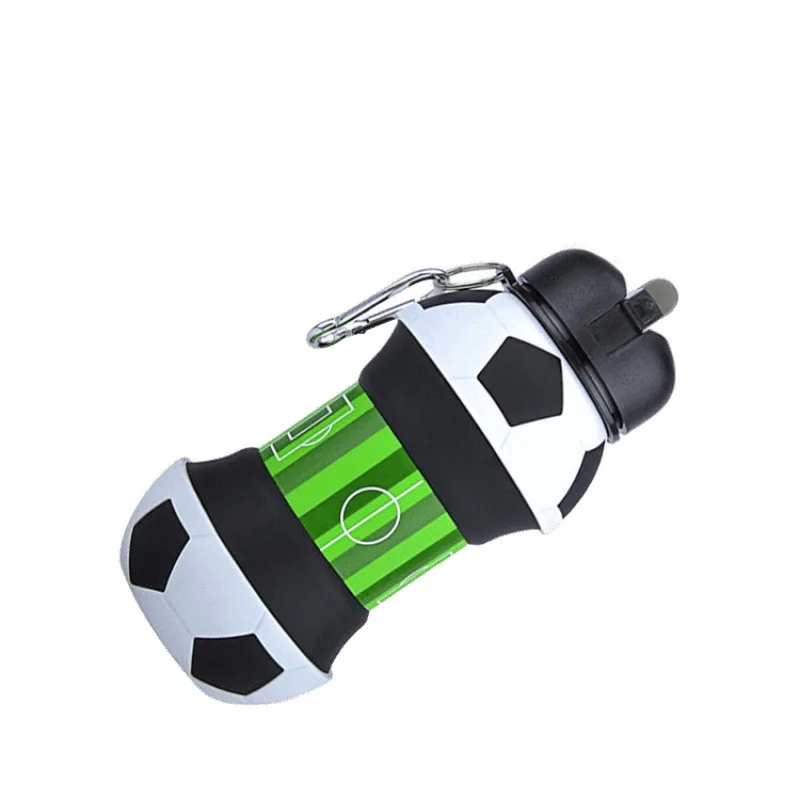 

utdoor sports portable water cup household silicone folding cup basketball football tennis leakproof children's water bottle