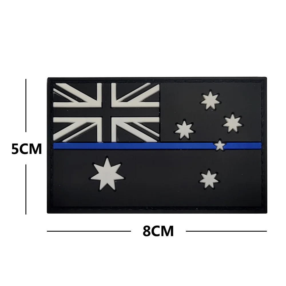 Australian Flag PVC+ Embroidery Armband Magic Sticker Hat Backpack Sticker Patch  Patches for Clothing Hook and Ring DIY