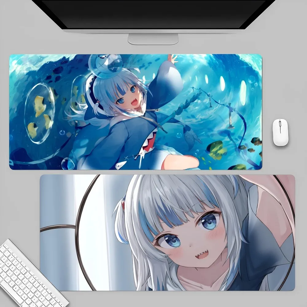 Game Anime Hololive Gawr Gura Mousepad Large Gaming Mouse Pad LockEdge Thickened Computer Keyboard Table Desk Mat image 4