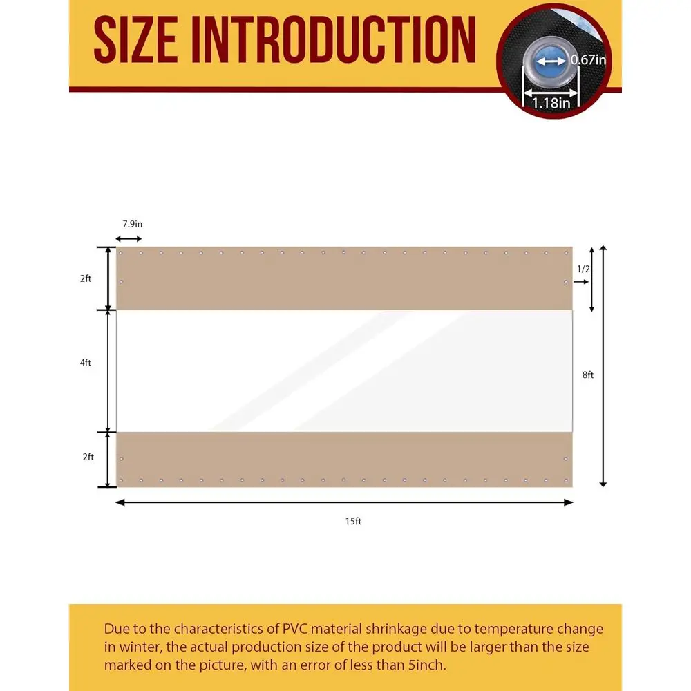 Heavy-Duty 19oz Clear Vinyl Patio Curtains, Waterproof PVC Tarps with Grommets for Outdoor Spaces, Cold-Resistant to -4°F