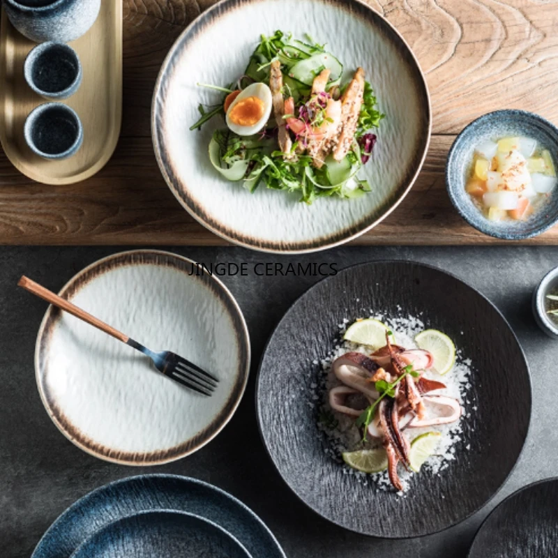 ワンプレート　料亭　寿司　陶器 レトロ寿司皿1枚、日本の陶器皿、洋食皿、家庭用食器、キッチン食器